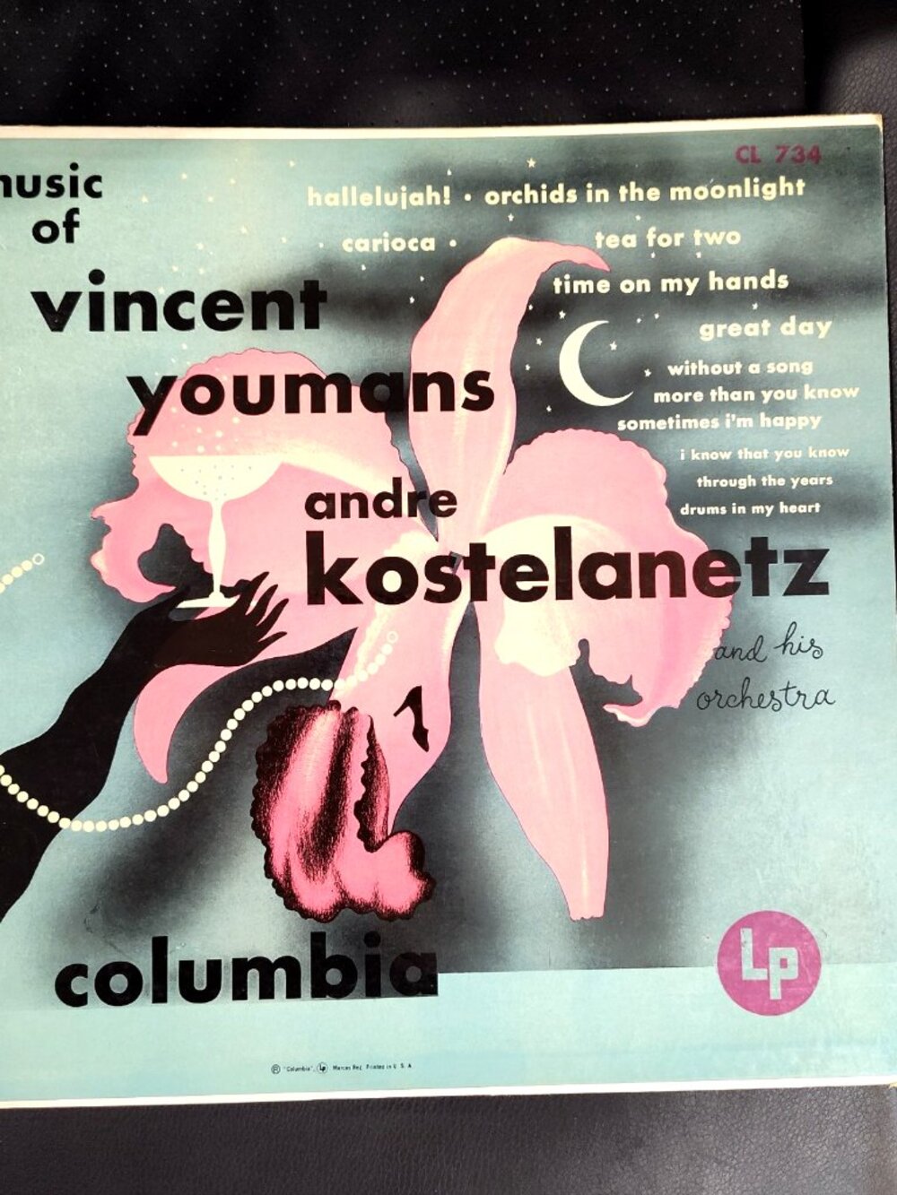 Vincent Youmans Andre Kostelanetz 12" Record Album LP 33 RPM Columbia CL 734